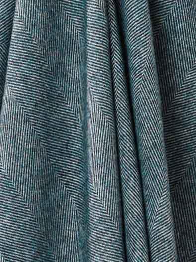 Herringbone Shetland Pure New Wool Throw - Teal