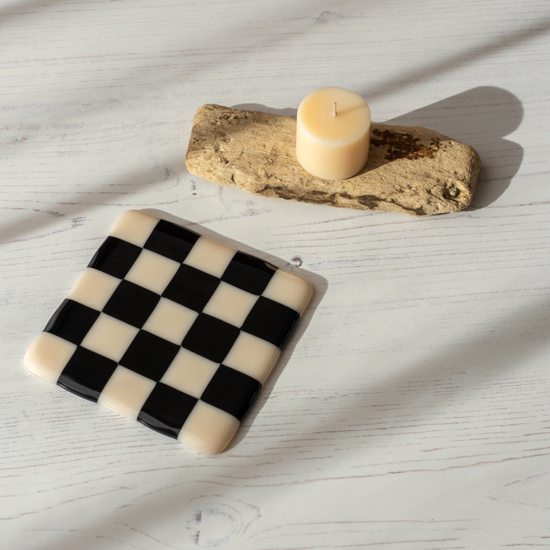 10cm Chequered Dual Coloured Coaster - Bullseye Collection