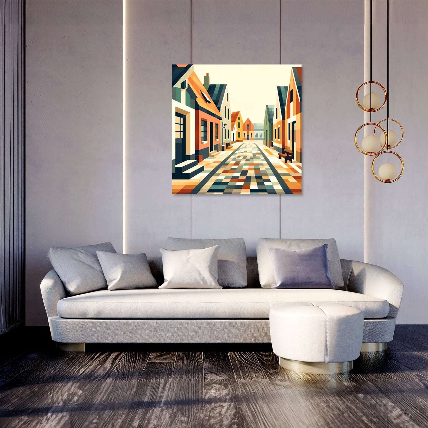 Village Geometry Canvas