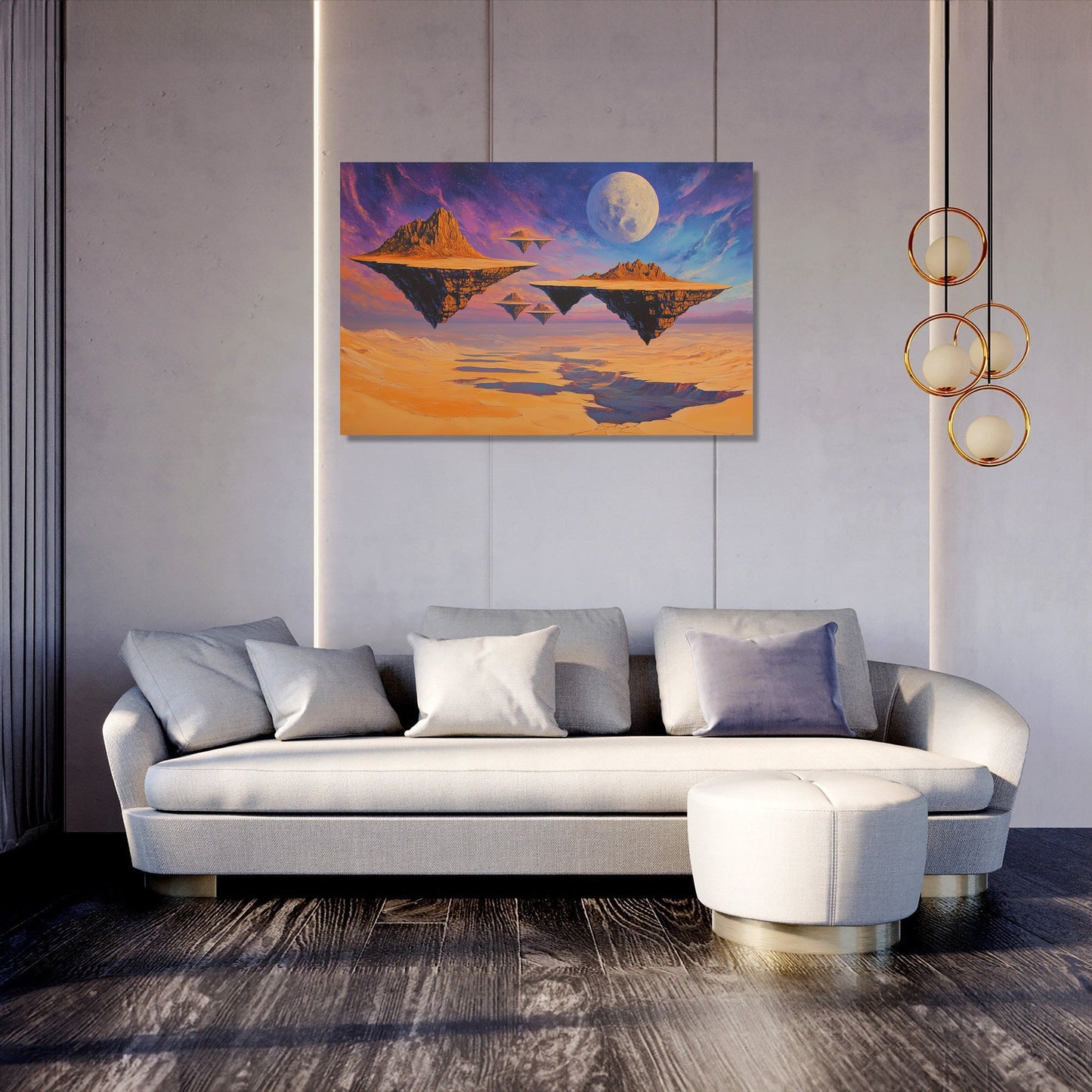 Floating Desert Moon Canvas