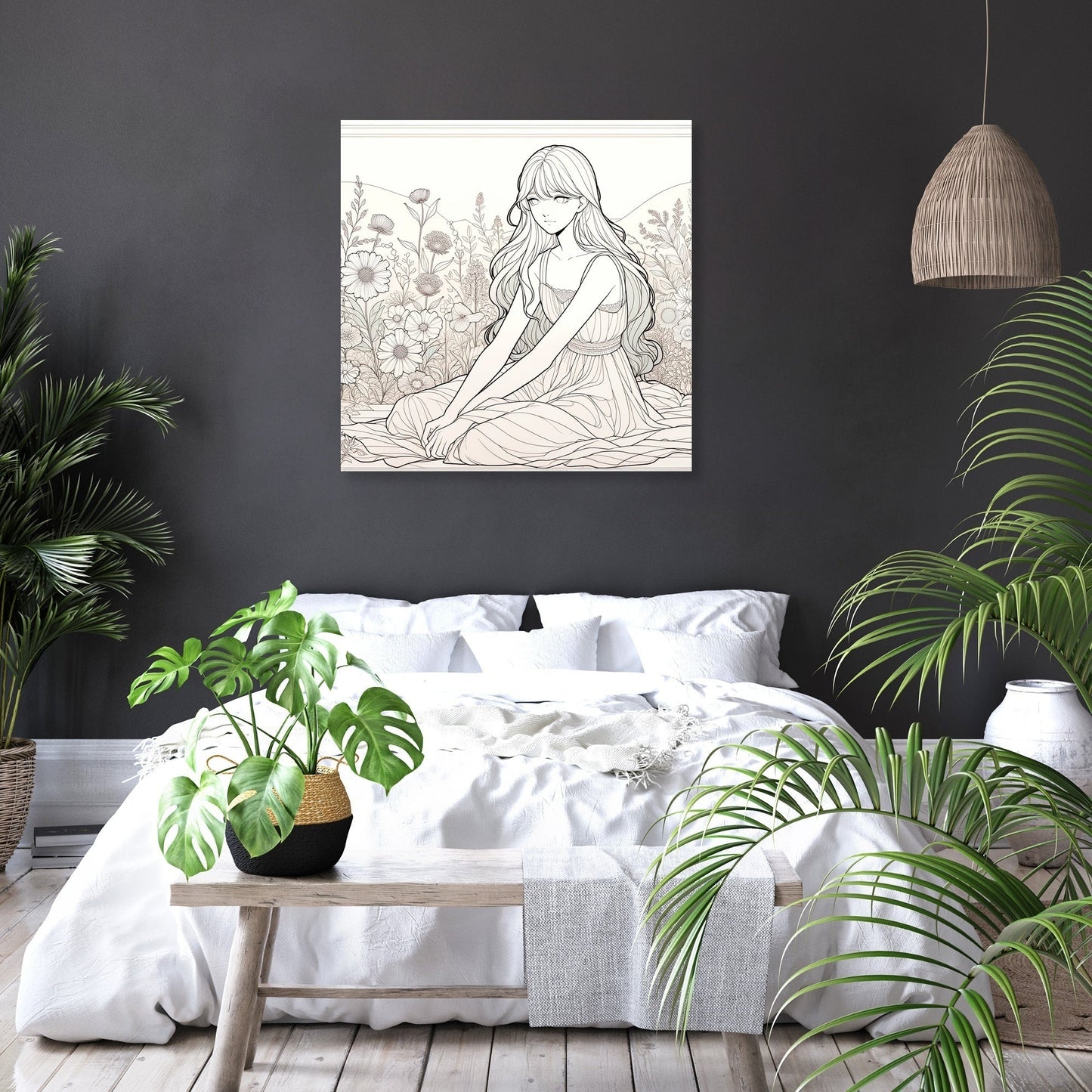 Tranquil Garden Girl Canvas