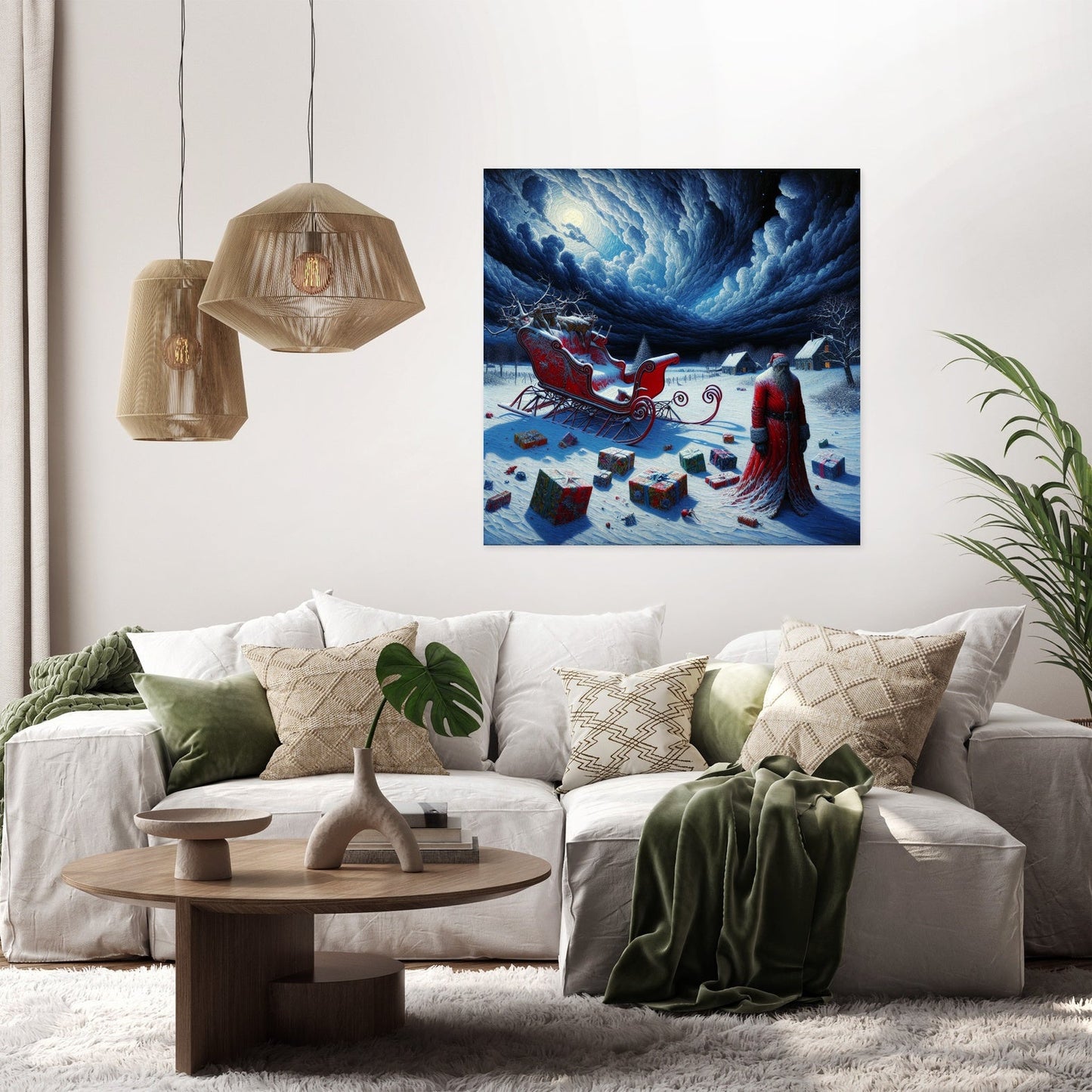Santa's Somber Nightfall Canvas
