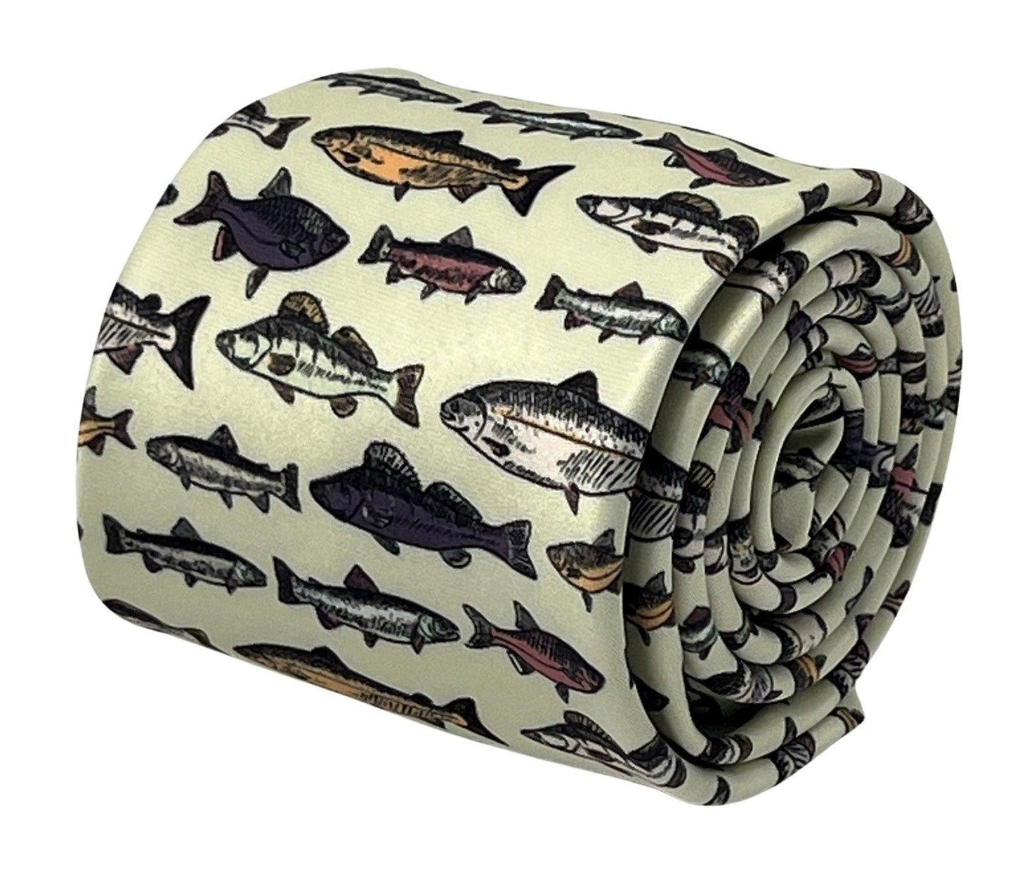 Ivory cream  tie with bass carp trout sea fish-ing