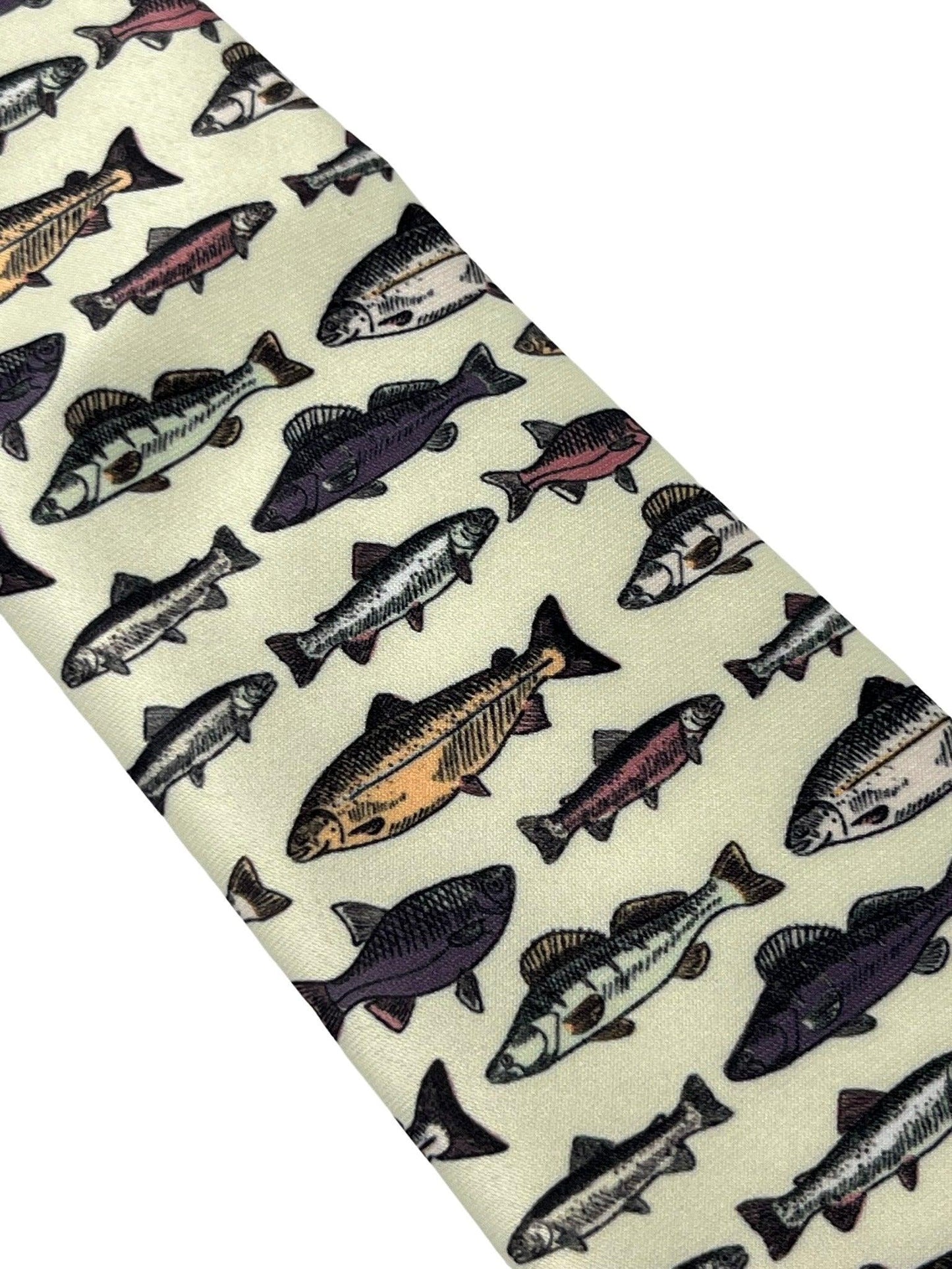 Ivory cream  tie with bass carp trout sea fish-ing