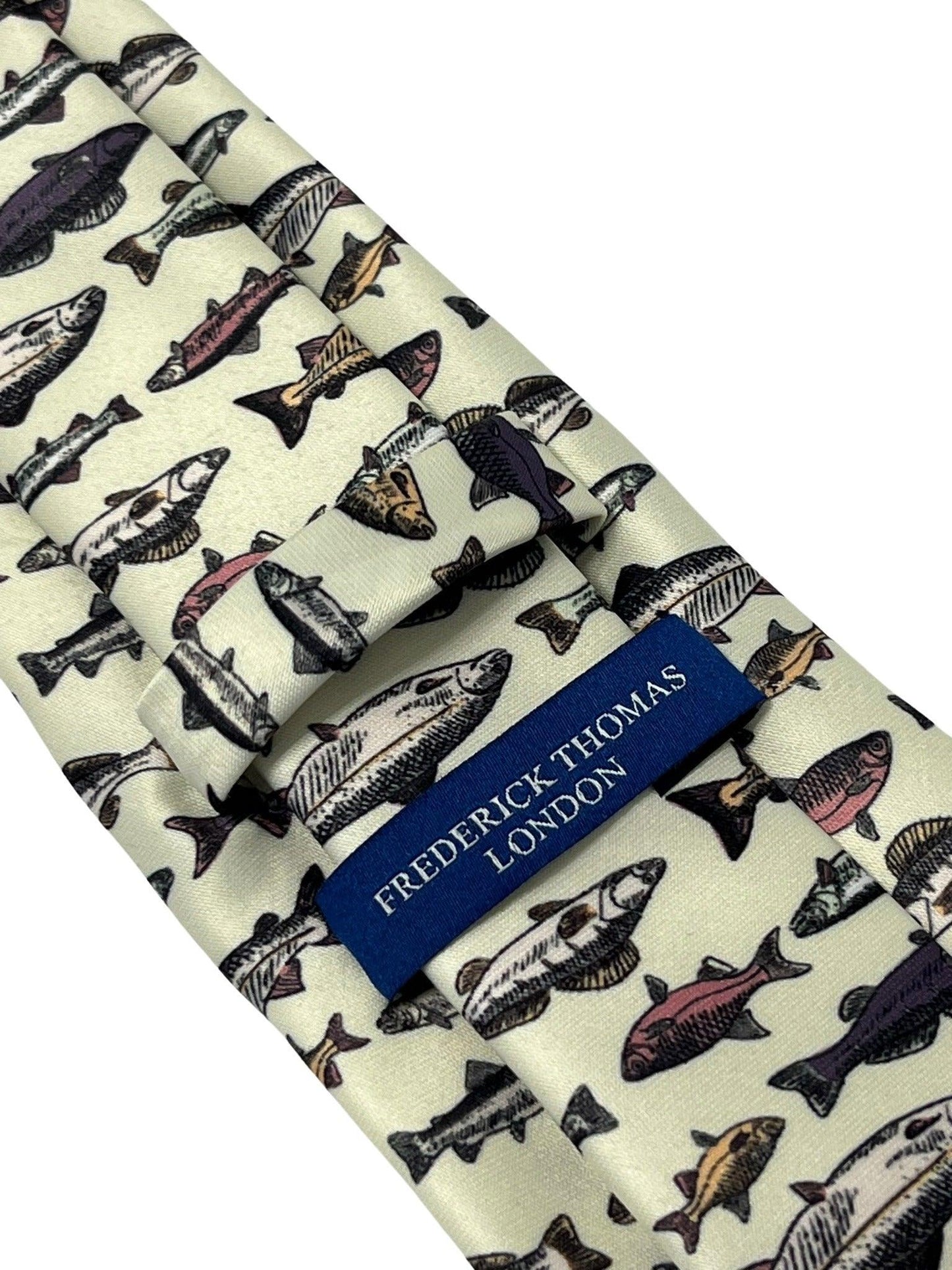 Ivory cream  tie with bass carp trout sea fish-ing