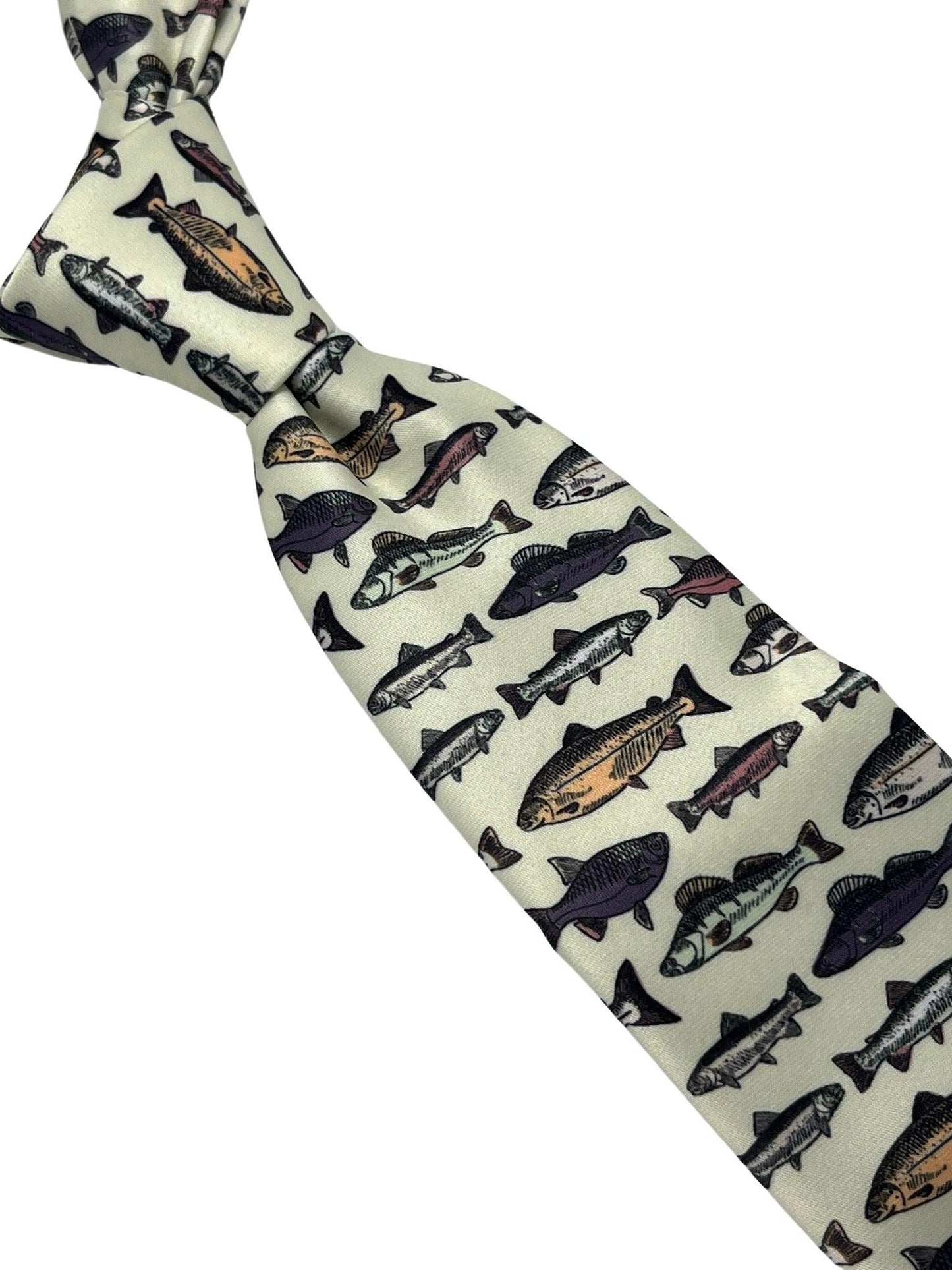 Ivory cream  tie with bass carp trout sea fish-ing