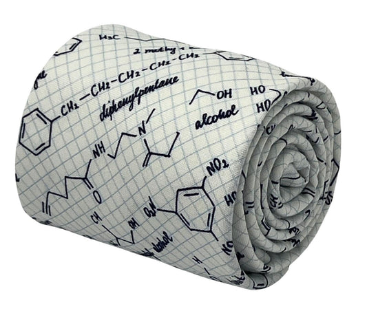Ivory cream  tie with chemical equation science