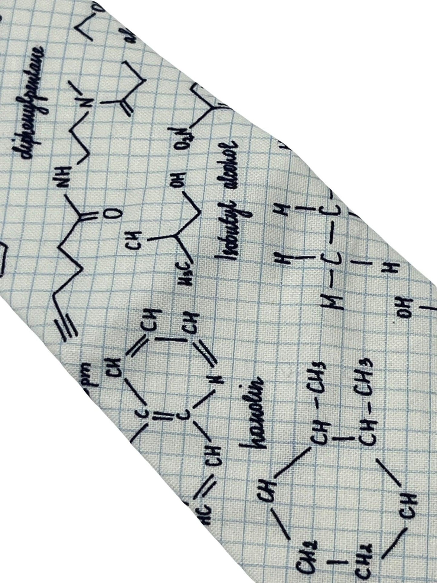 Ivory cream  tie with chemical equation science