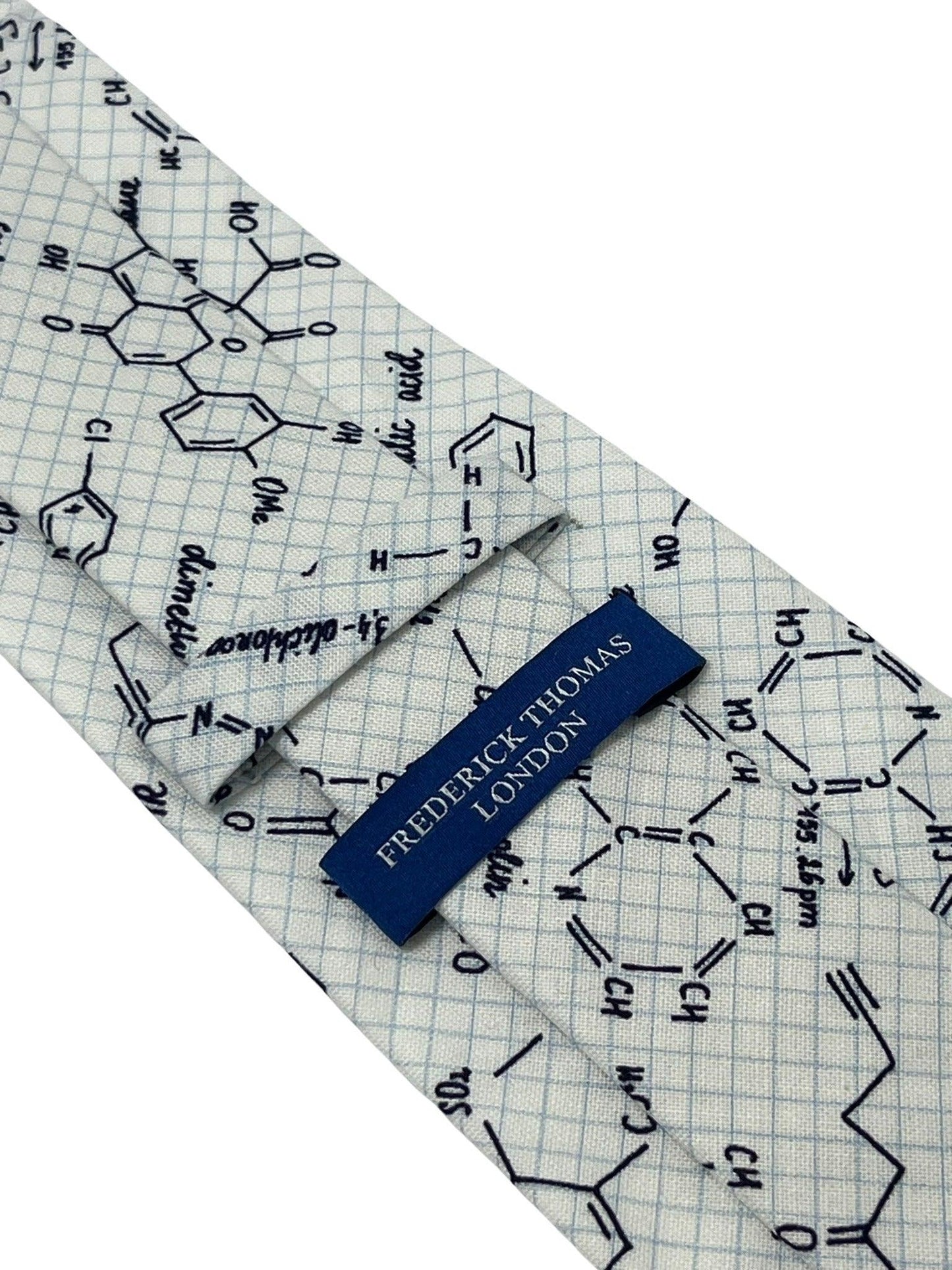 Ivory cream  tie with chemical equation science