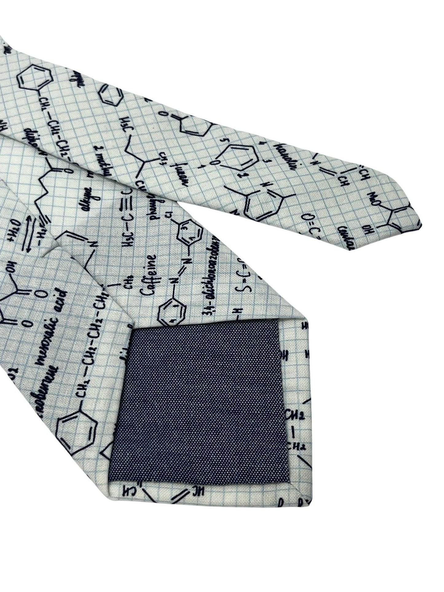 Ivory cream  tie with chemical equation science