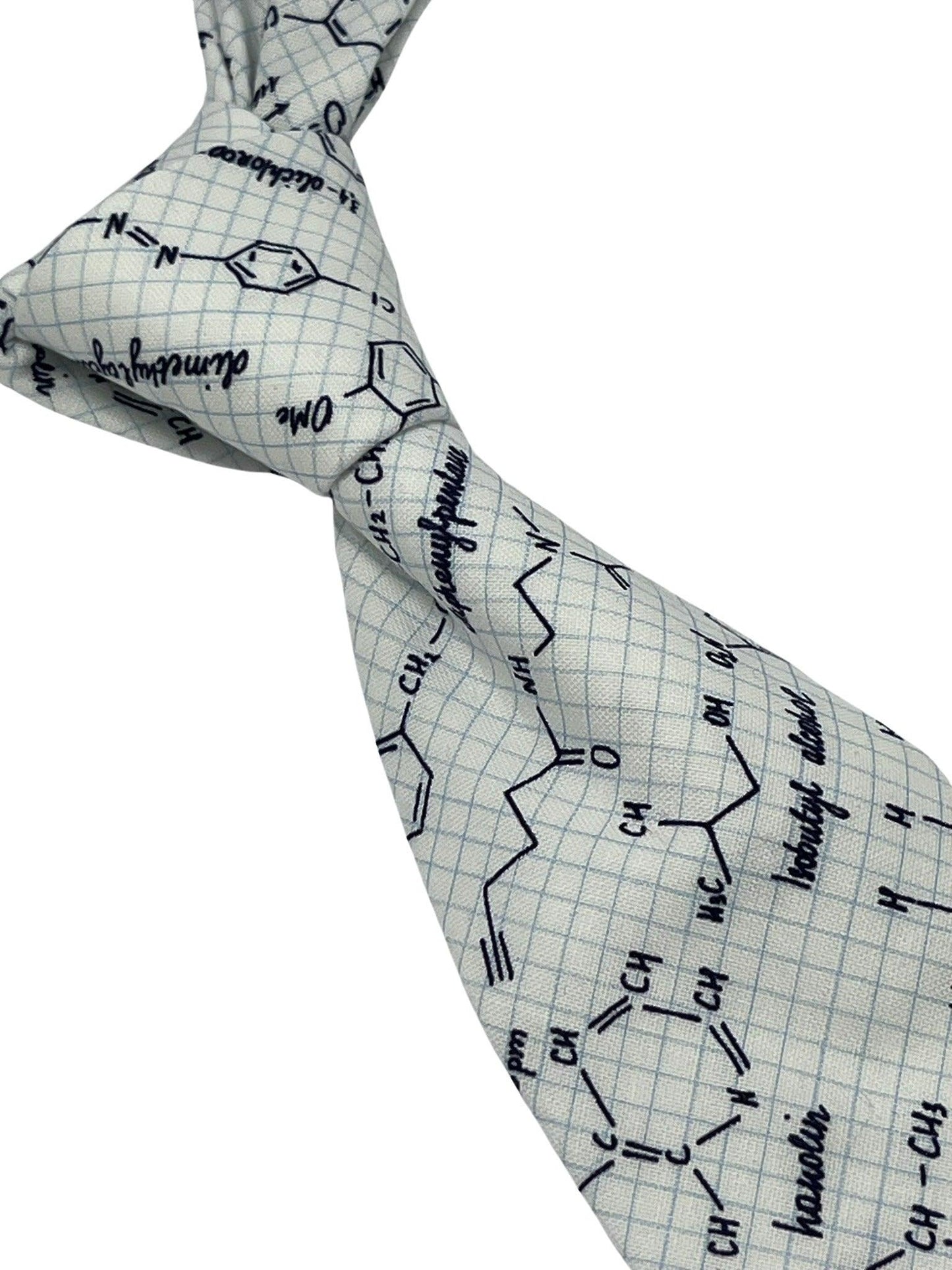 Ivory cream  tie with chemical equation science