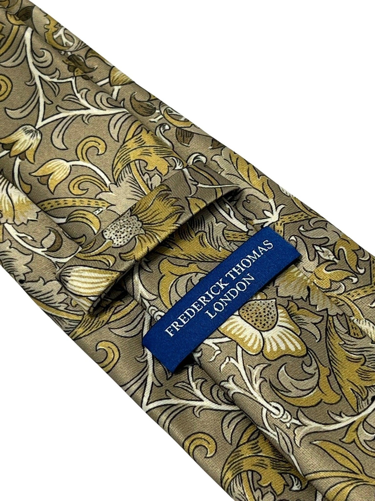 Golden beige floral William Morris liberty style tie