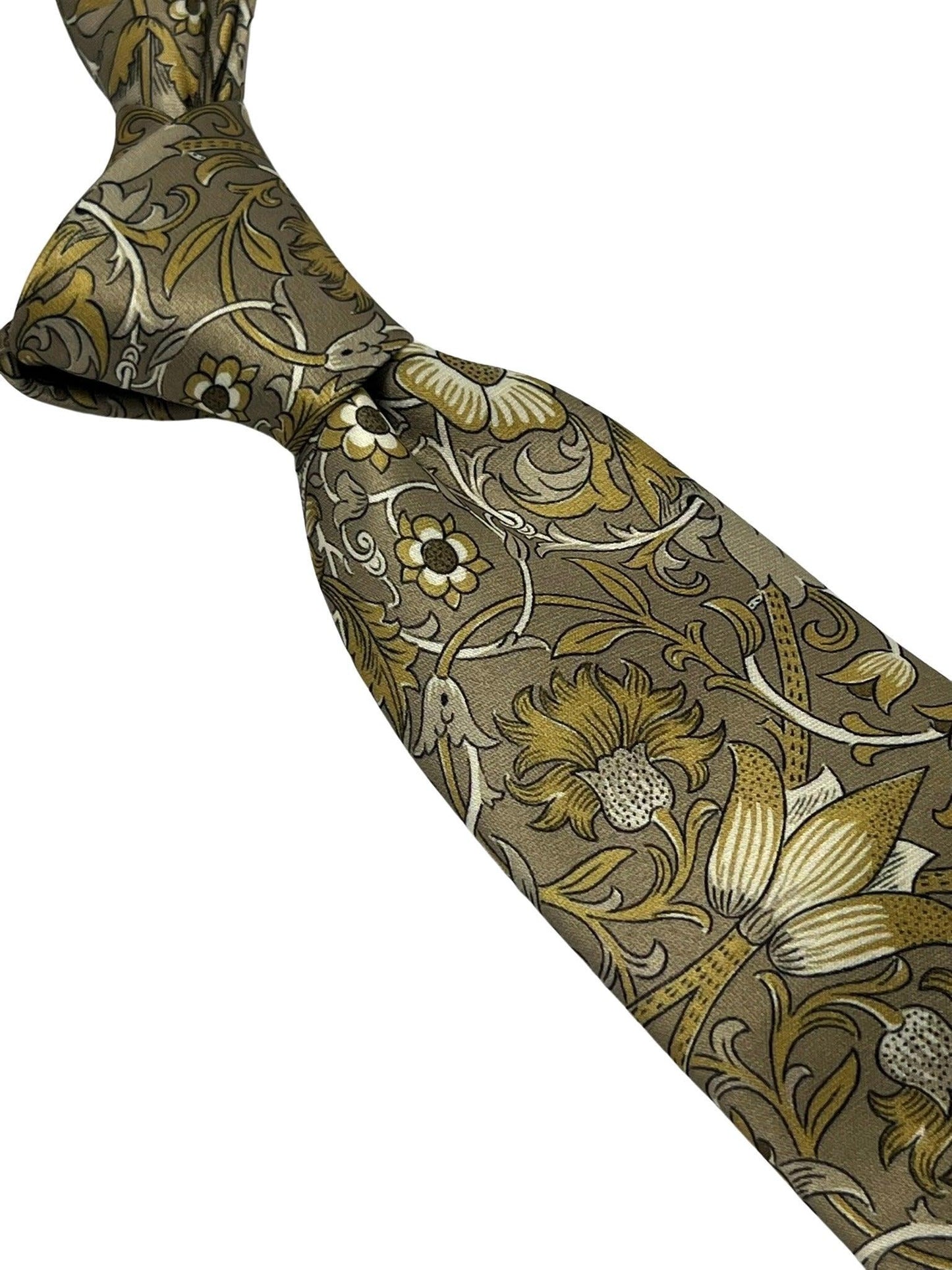 Golden beige floral William Morris liberty style tie