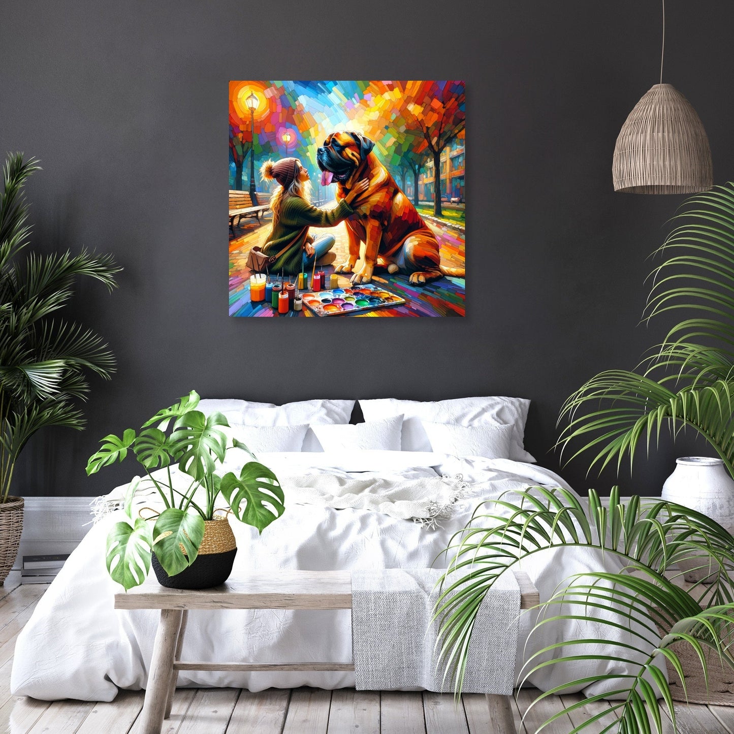 Joyful Bond Bullmastiff Canvas