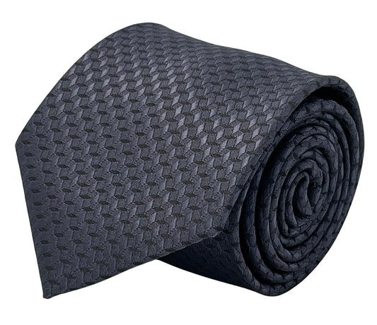 dark charcoal grey tie  with geometric design