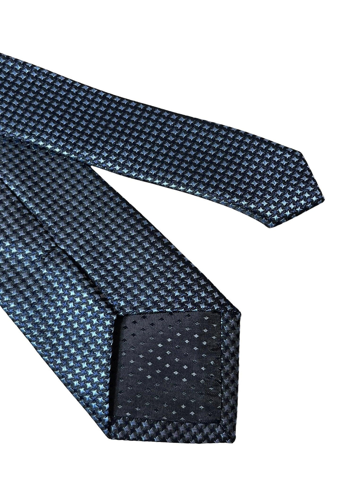 navy dark blue tie with dogtooth houndstooth design