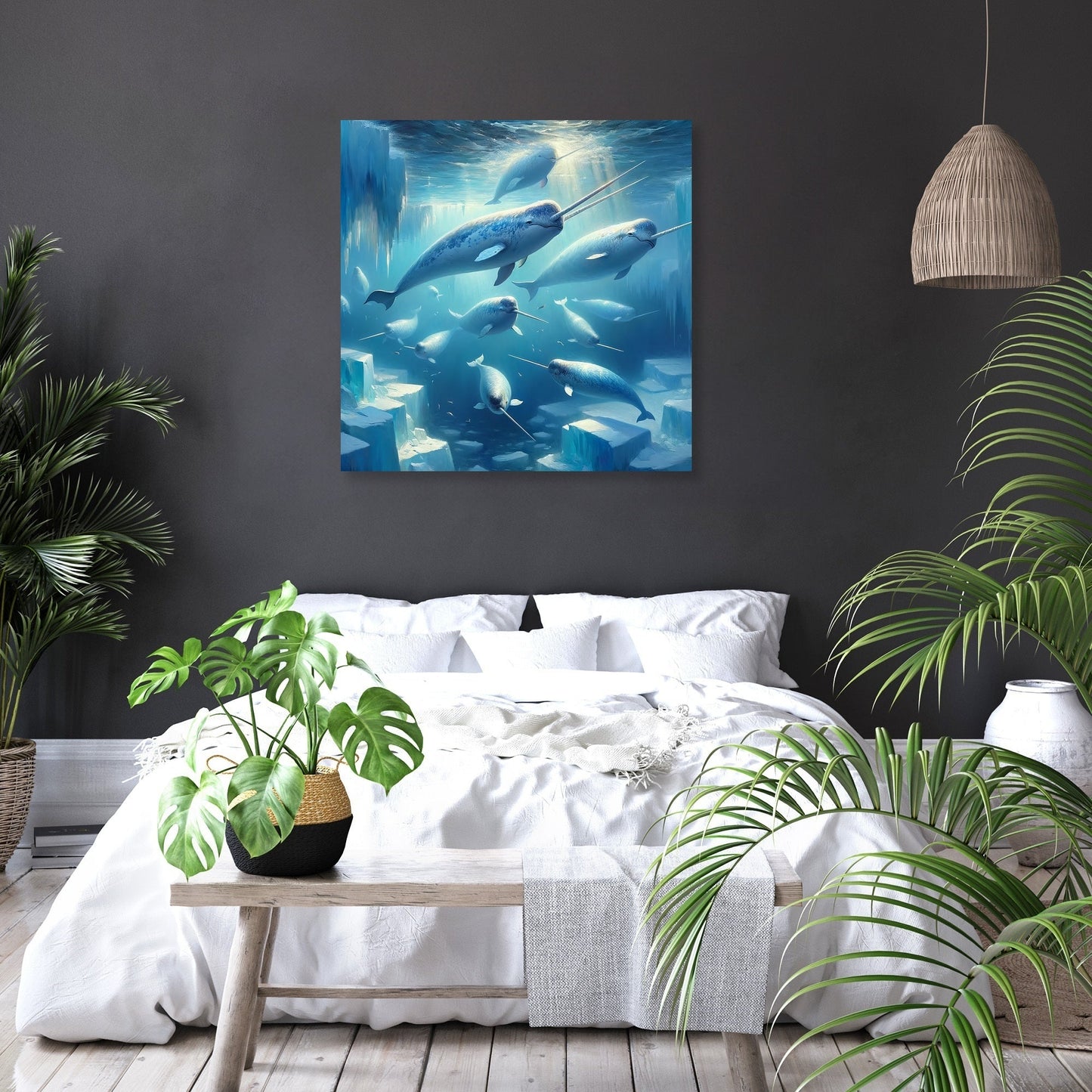 Arctic Narwhal Dance Canvas