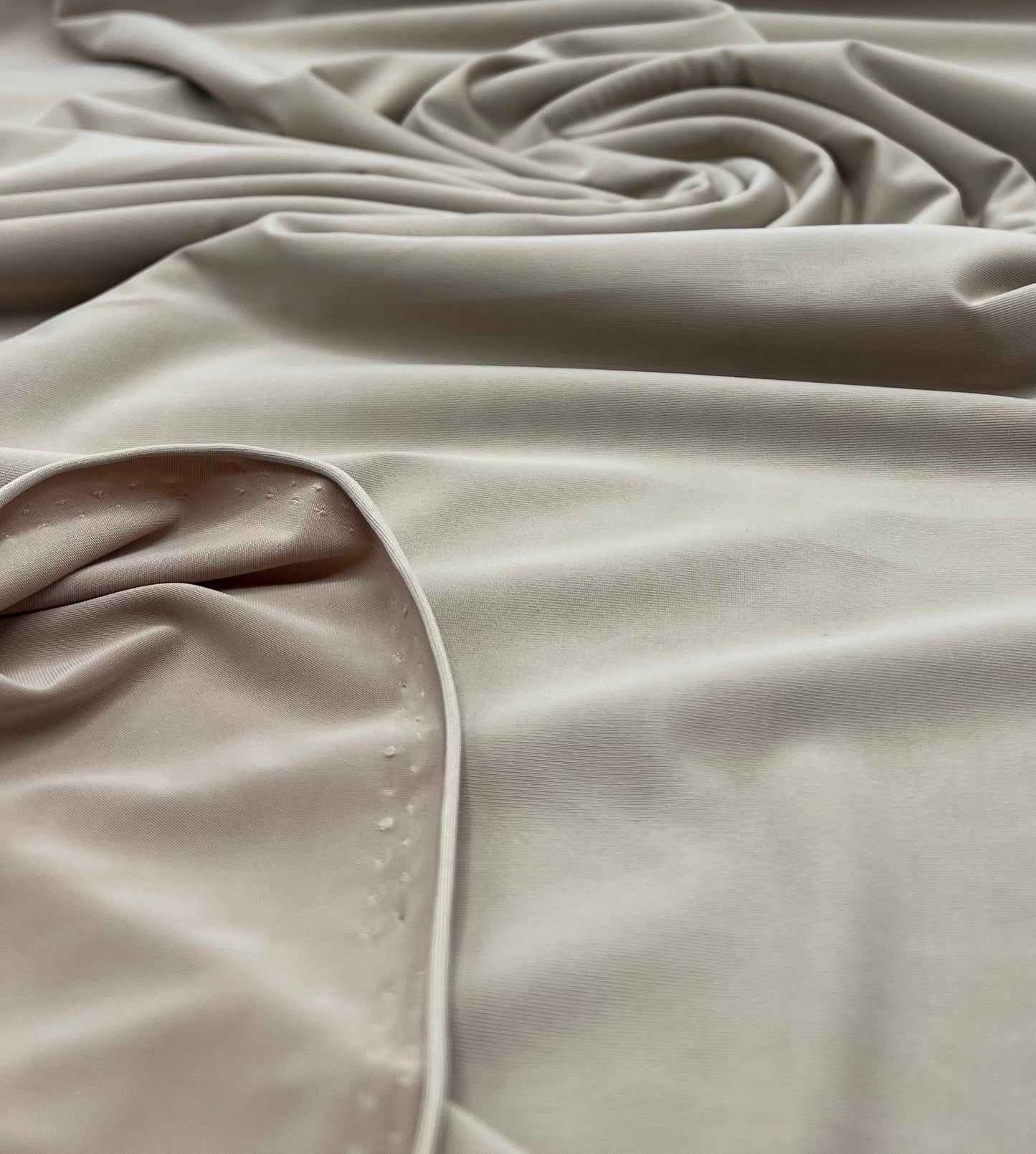 Stone Plain Shiny Soft Touch Slinky 4 Way Stretch Fabric