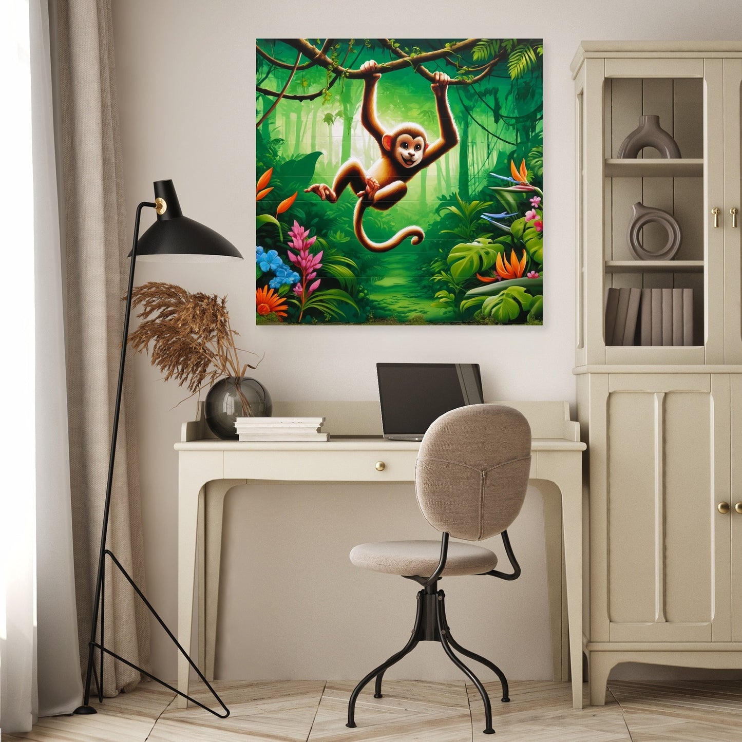 Mischievous Monkey Mural Canvas