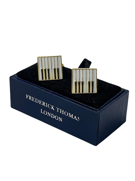 piano keys gold style cufflinks