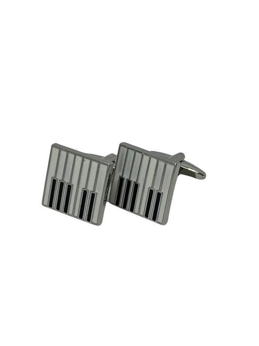 piano keys silver style cufflinks