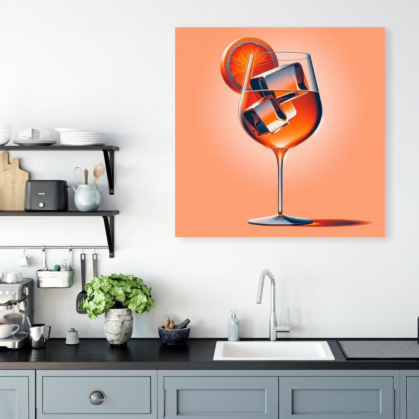 Aperol Spritz Minimalist Interpretation Canvas