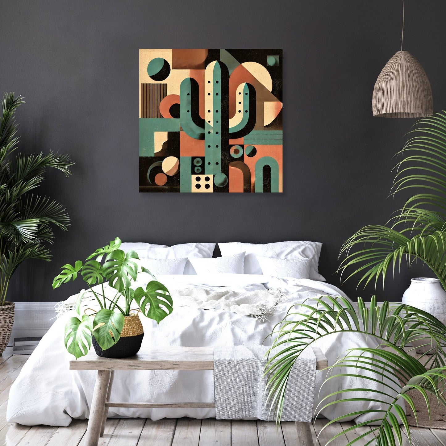 Cactus Abstraction Canvas