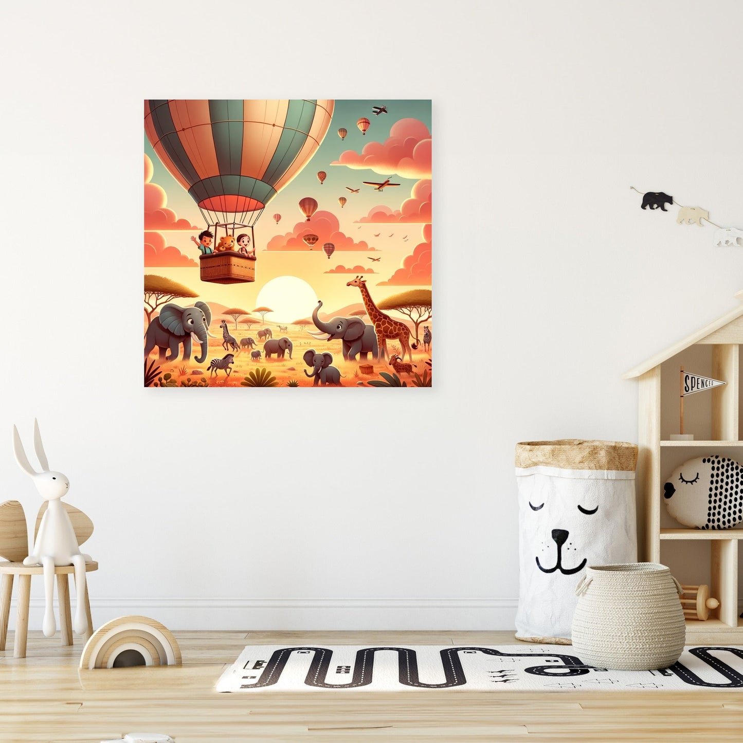 Safari Balloon Adventure Canvas