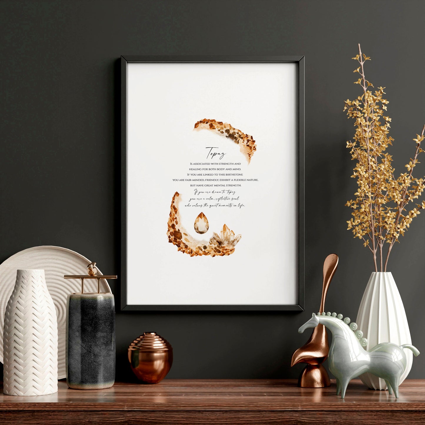 Topaz Birthstone framed wall art print