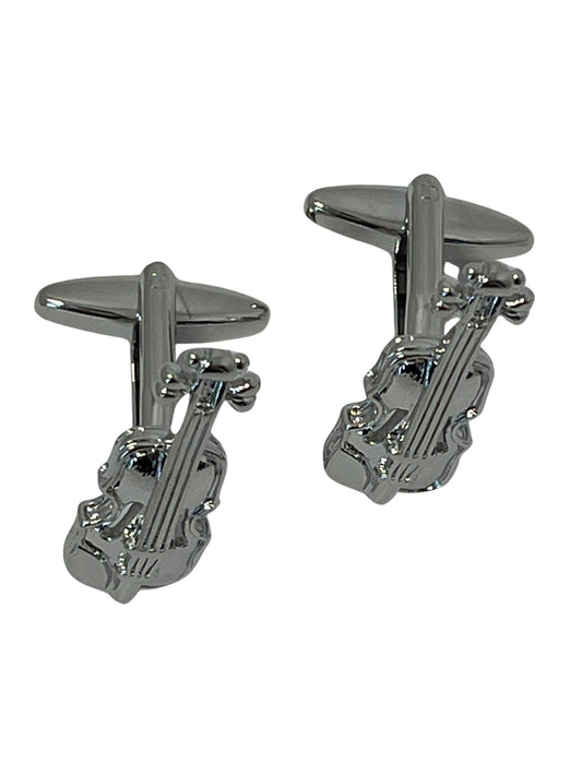 cello musical silver style cufflinks