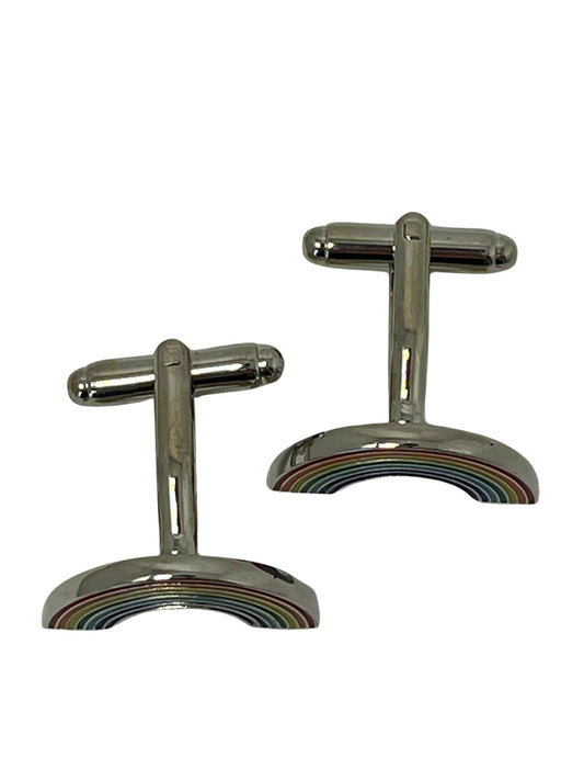 rainbow style silver cufflinks