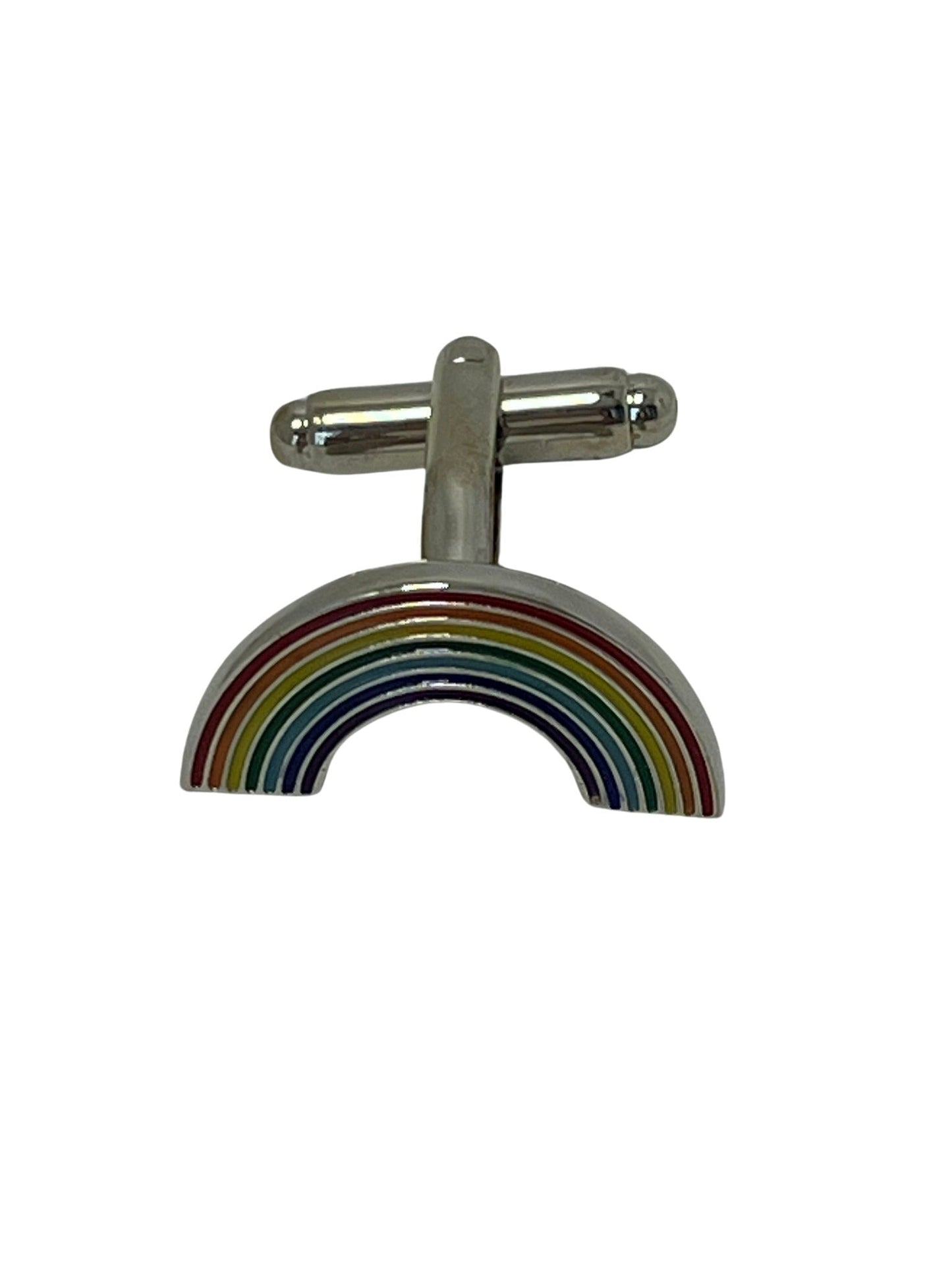 rainbow style silver cufflinks
