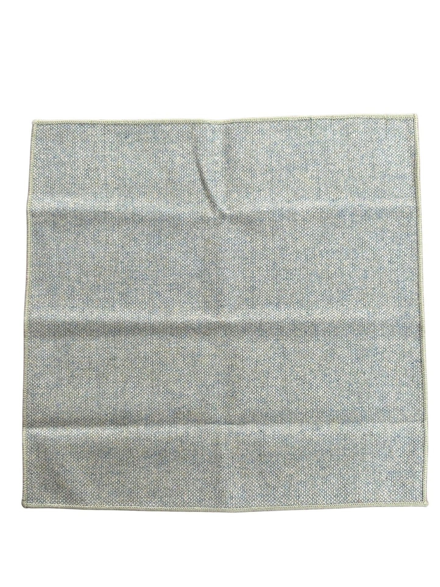 mint pistachio wool pocket square with blue flecks