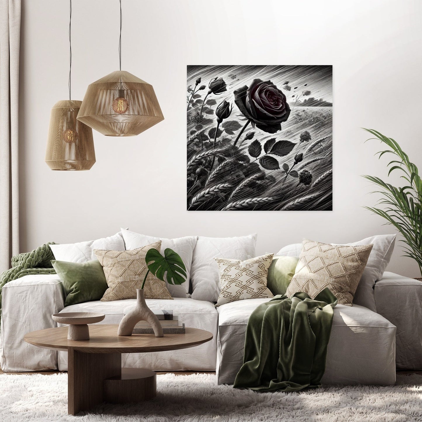 Burgundy Wind Rose Canvas