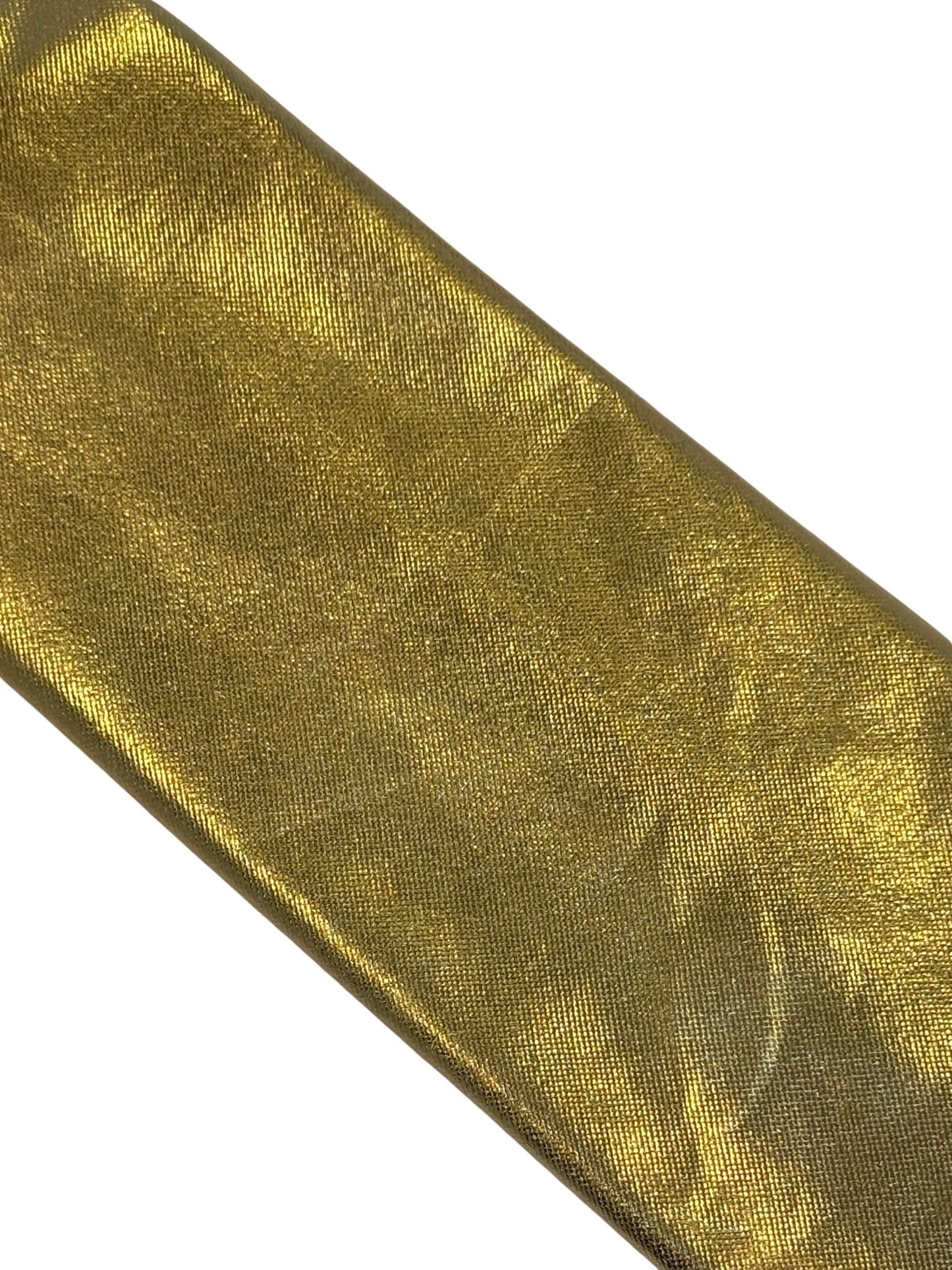 gold tie in a shiny lame metallic foil design