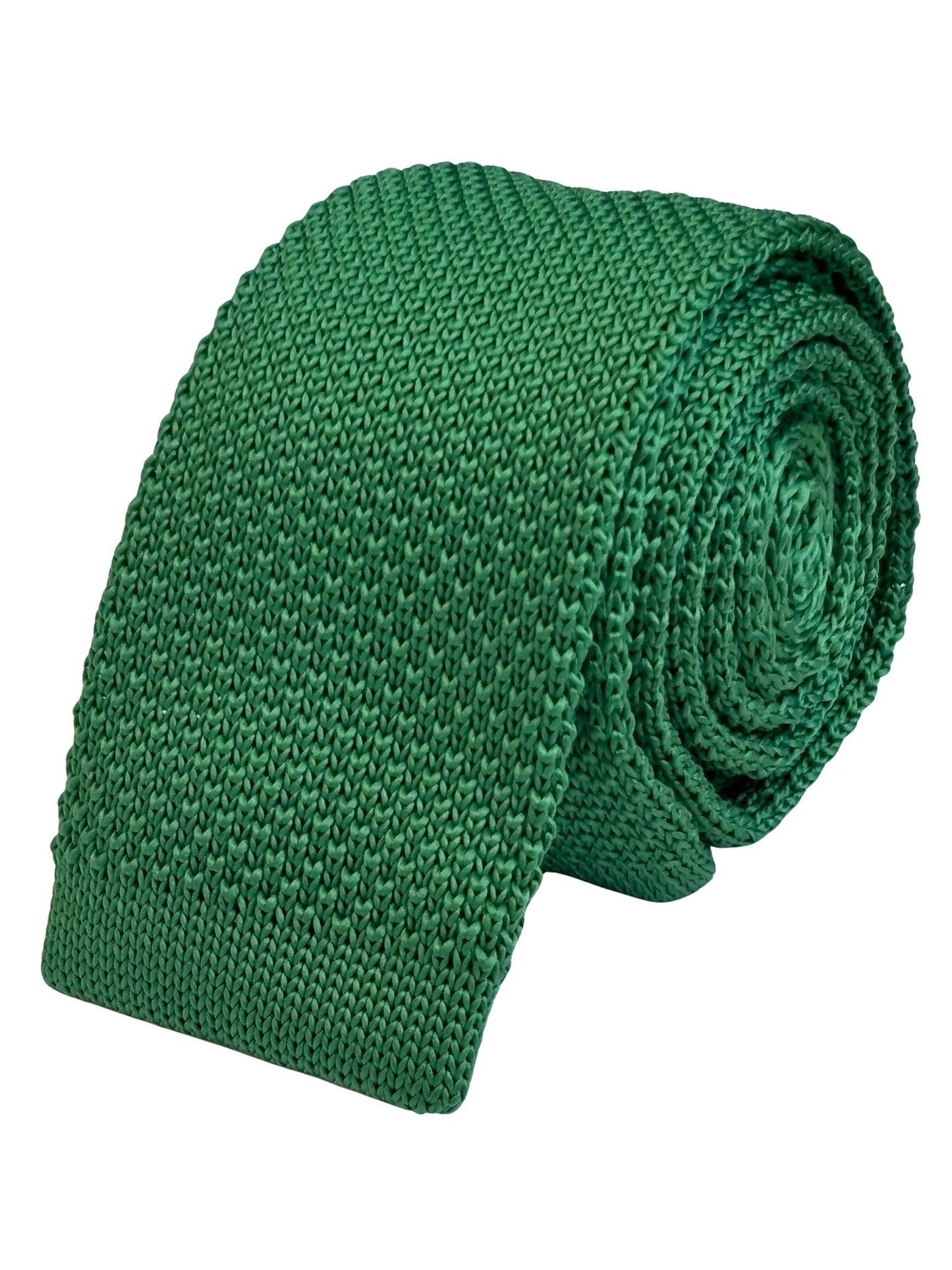 bright emerald green knitted tie