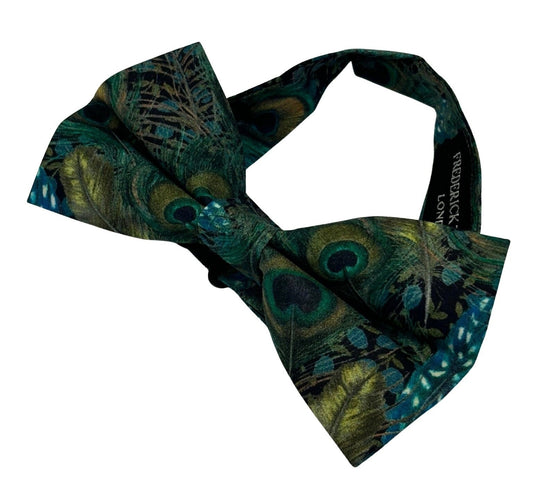 Liberty style peacock feather design child's bow tie