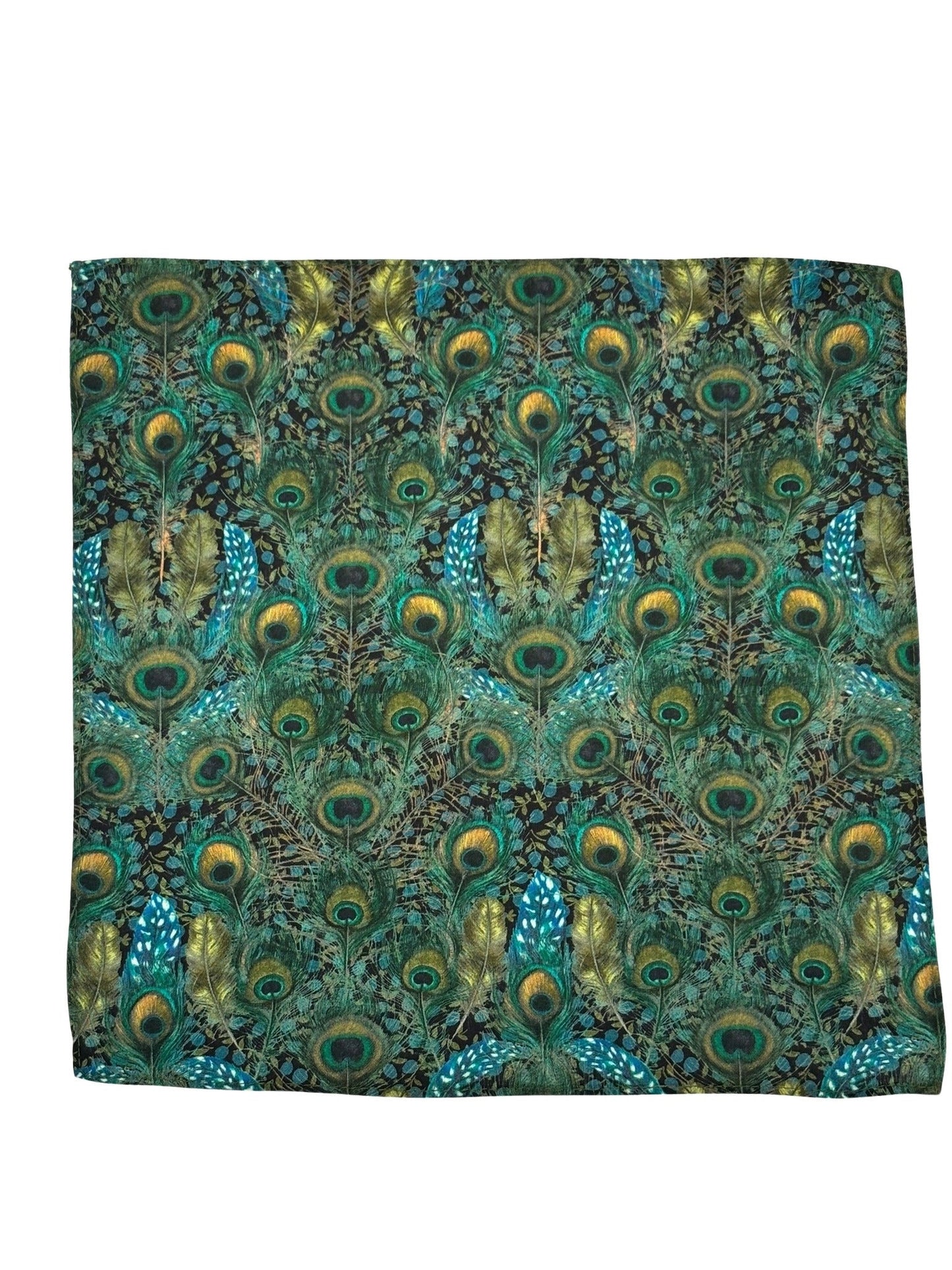 Liberty style peacock feather design pocket square