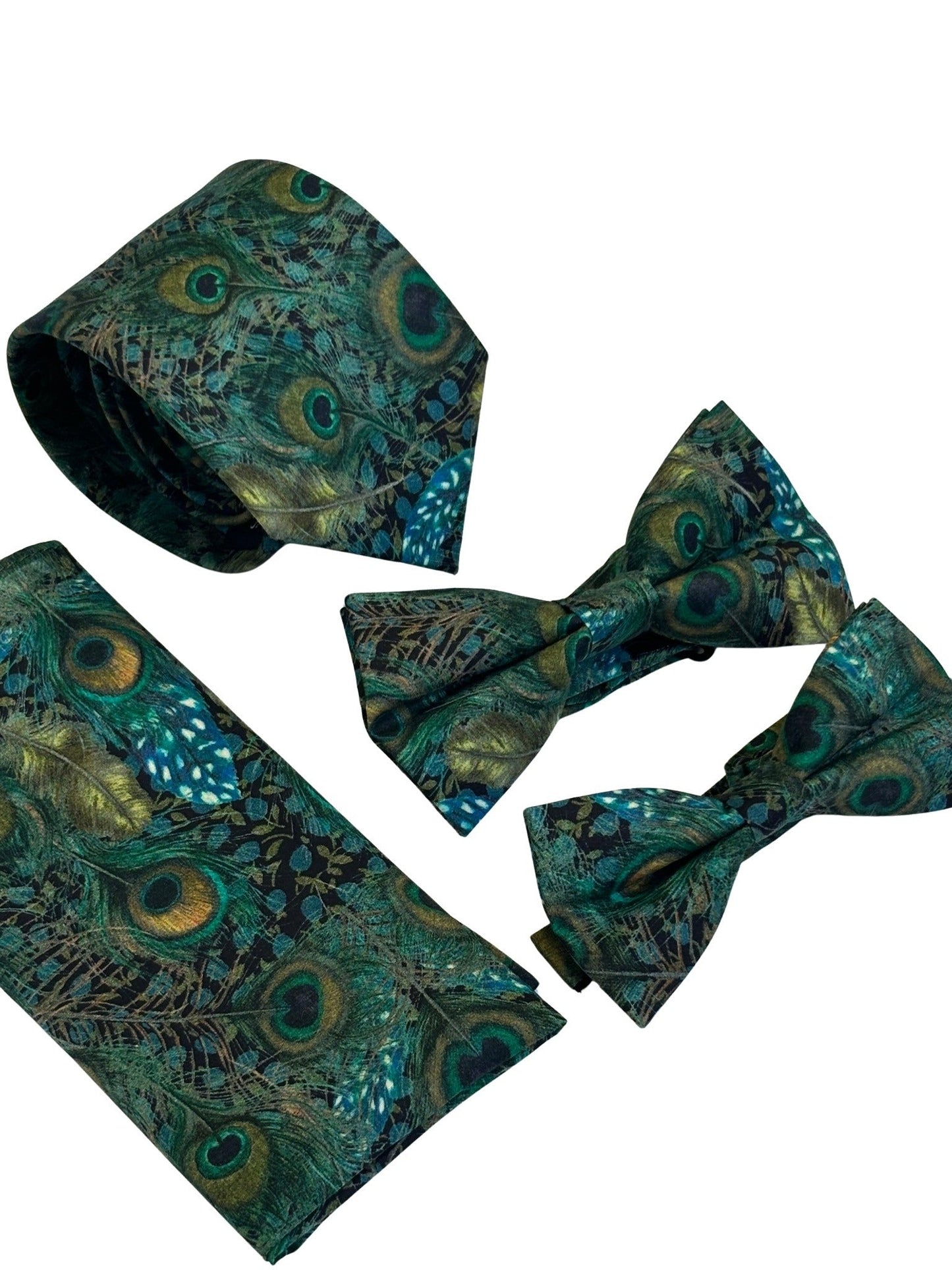 Liberty style peacock feather design pocket square