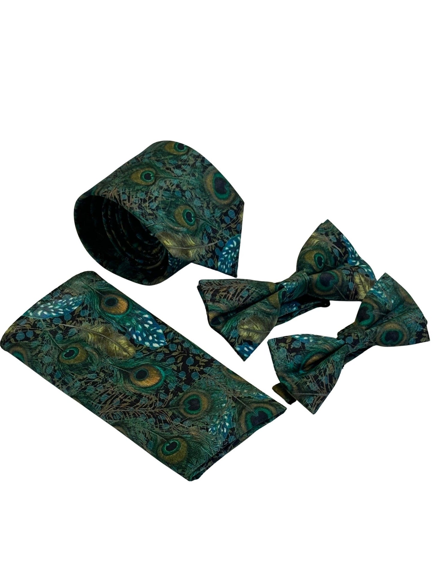 Liberty style peacock feather design adult bow tie