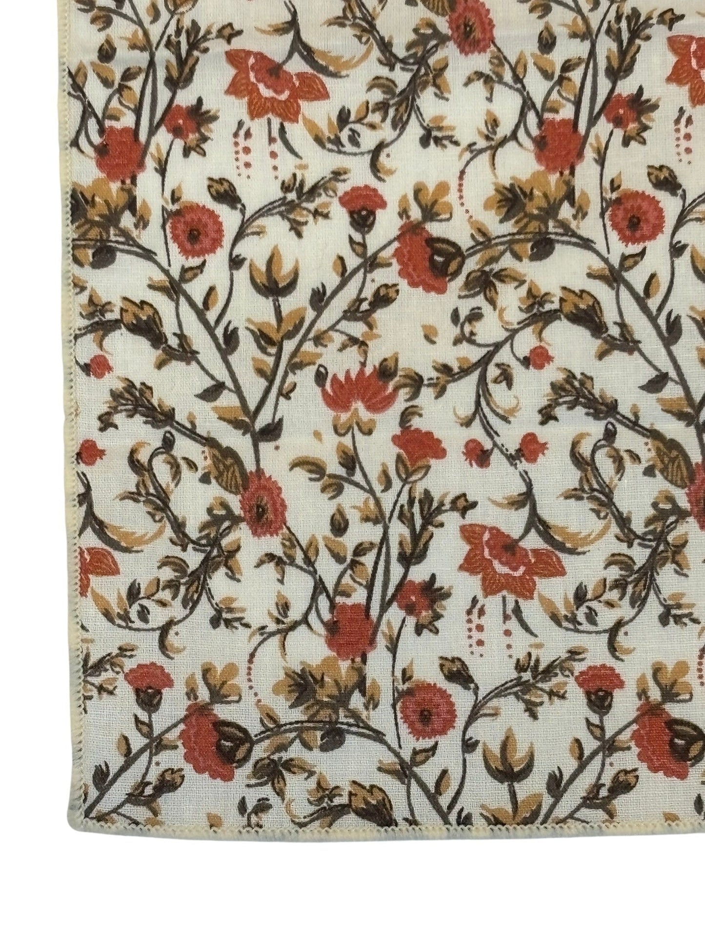 Liberty style red climbing English wildflower design pocket square