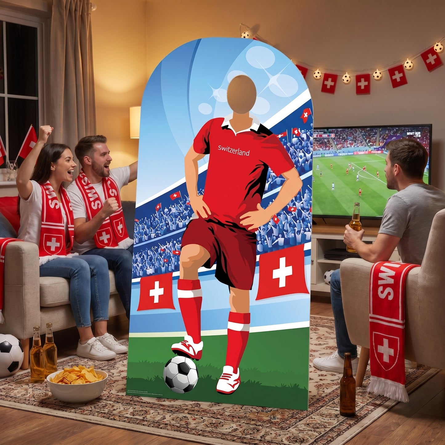 SC4942 Switzerland World Cup 2026  Football World Tournament Cup Stand-in Cardboard Cutout Height 190cm