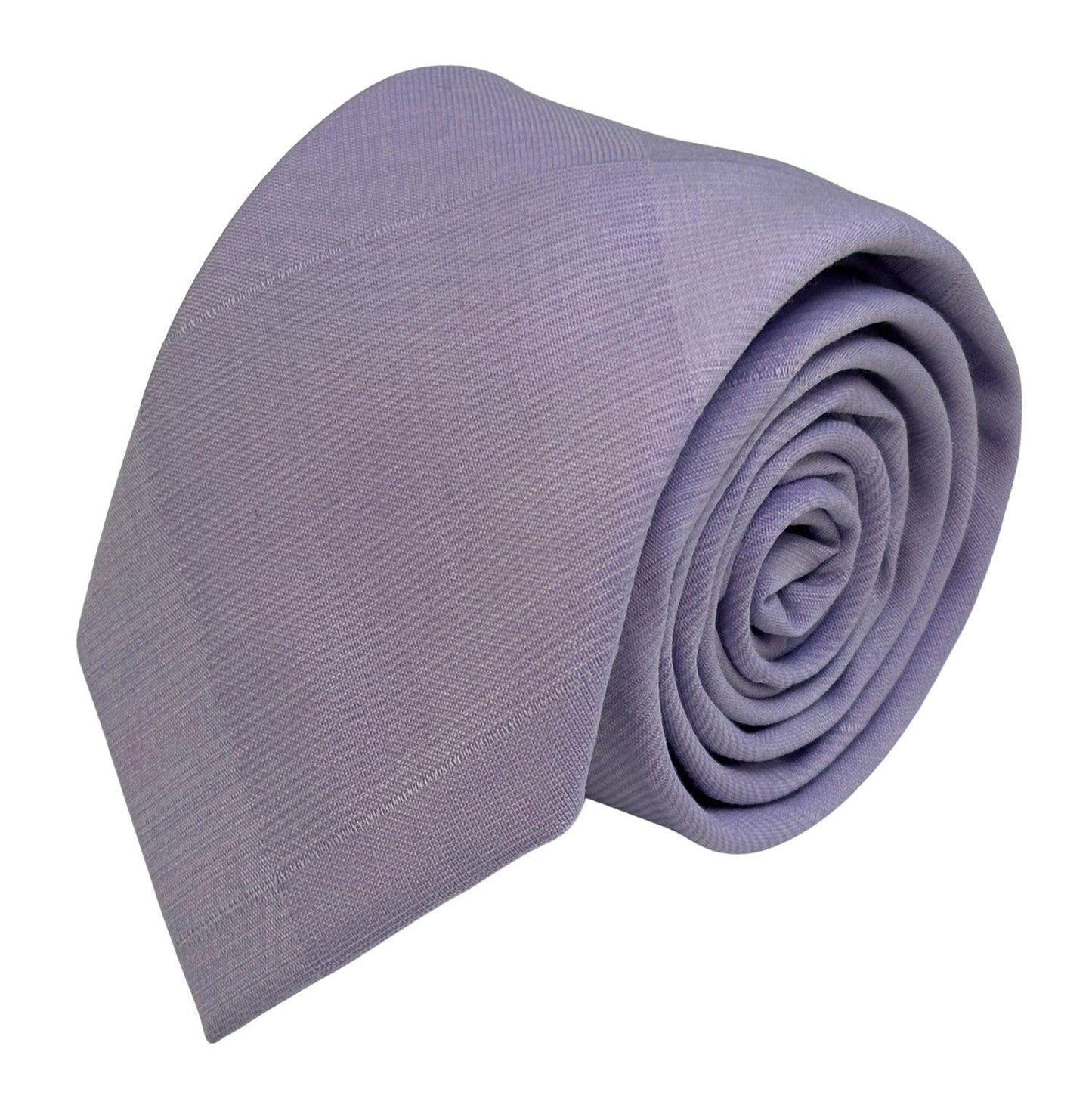 Extra long lilac lavender light pale purple cotton tie