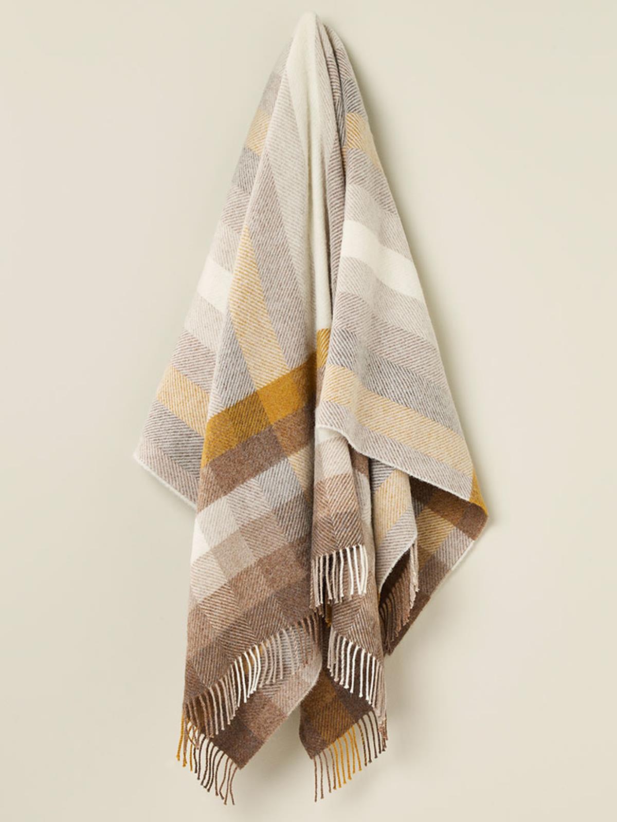 Woodale Pure New Wool Shetland Throw - Gold