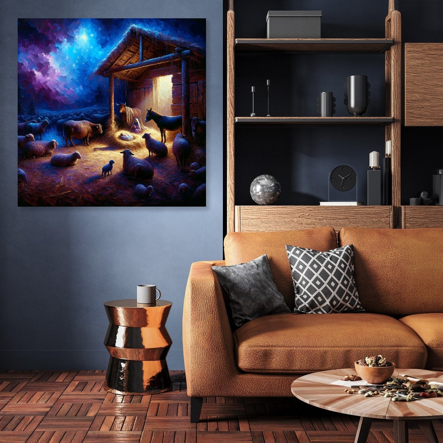 Divine Nativity Night Canvas