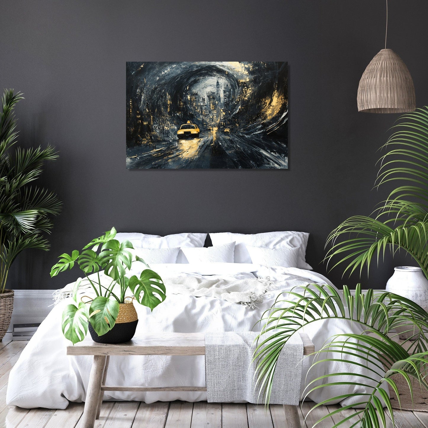 Midnight Taxi Reverie Canvas