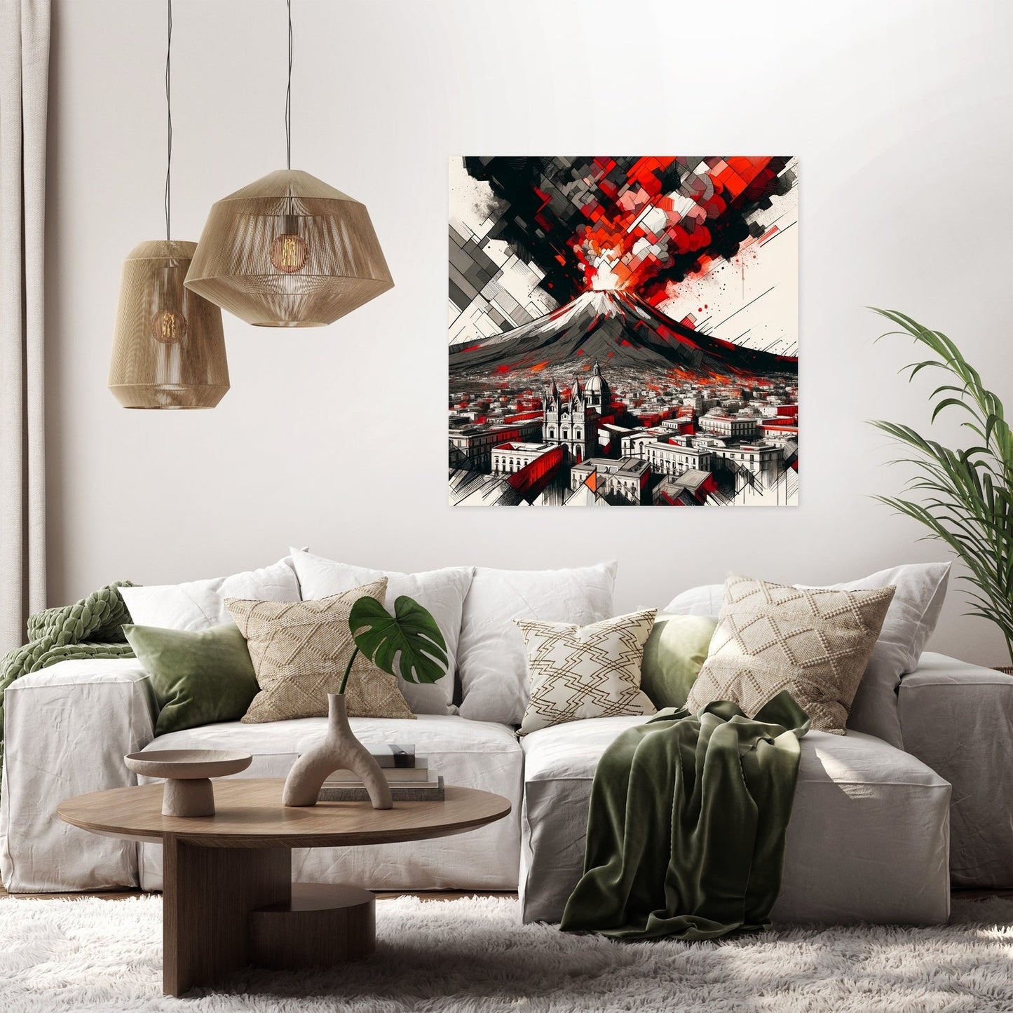Vesuvius Cubist Threat Canvas