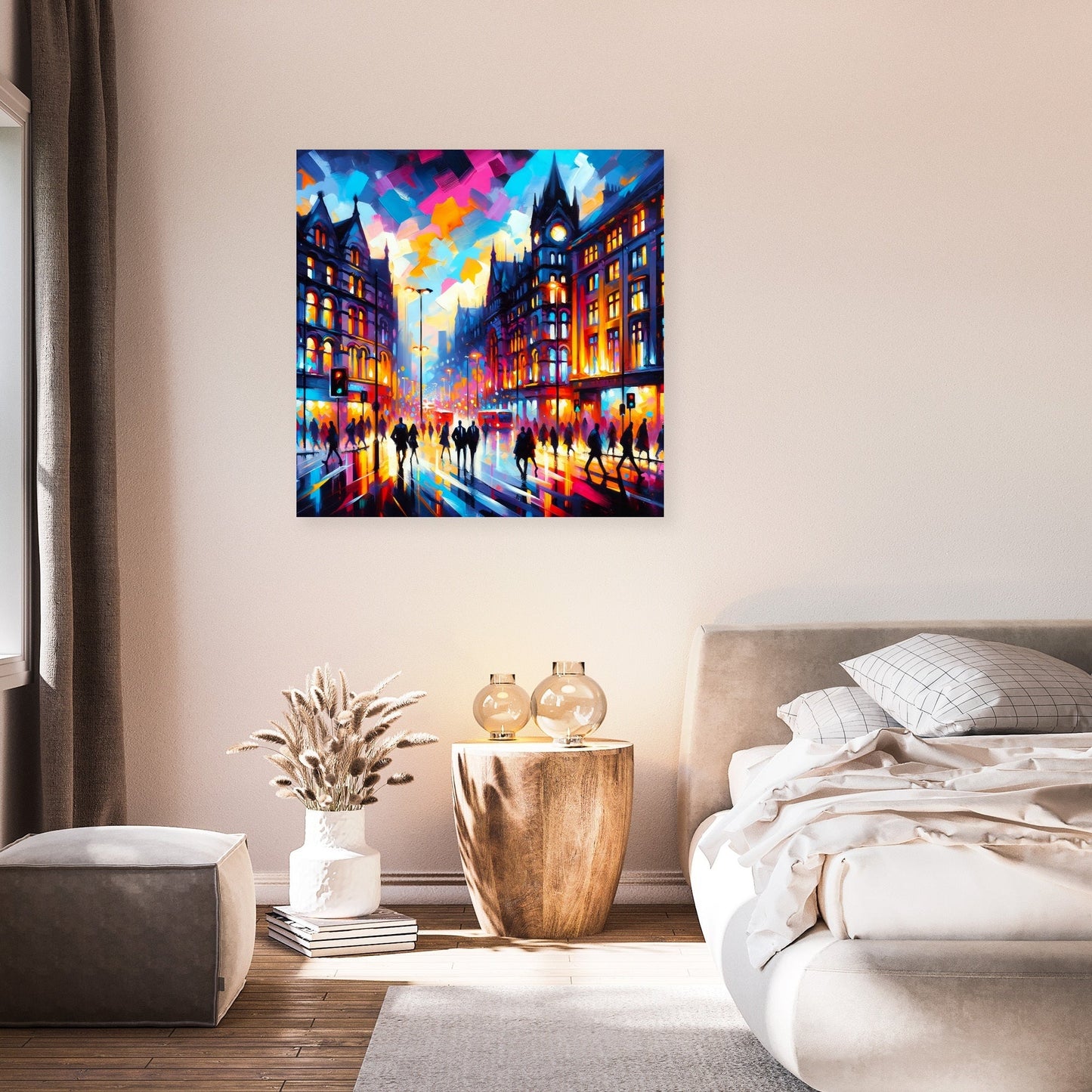Manchester Oxford Road Twilight Canvas