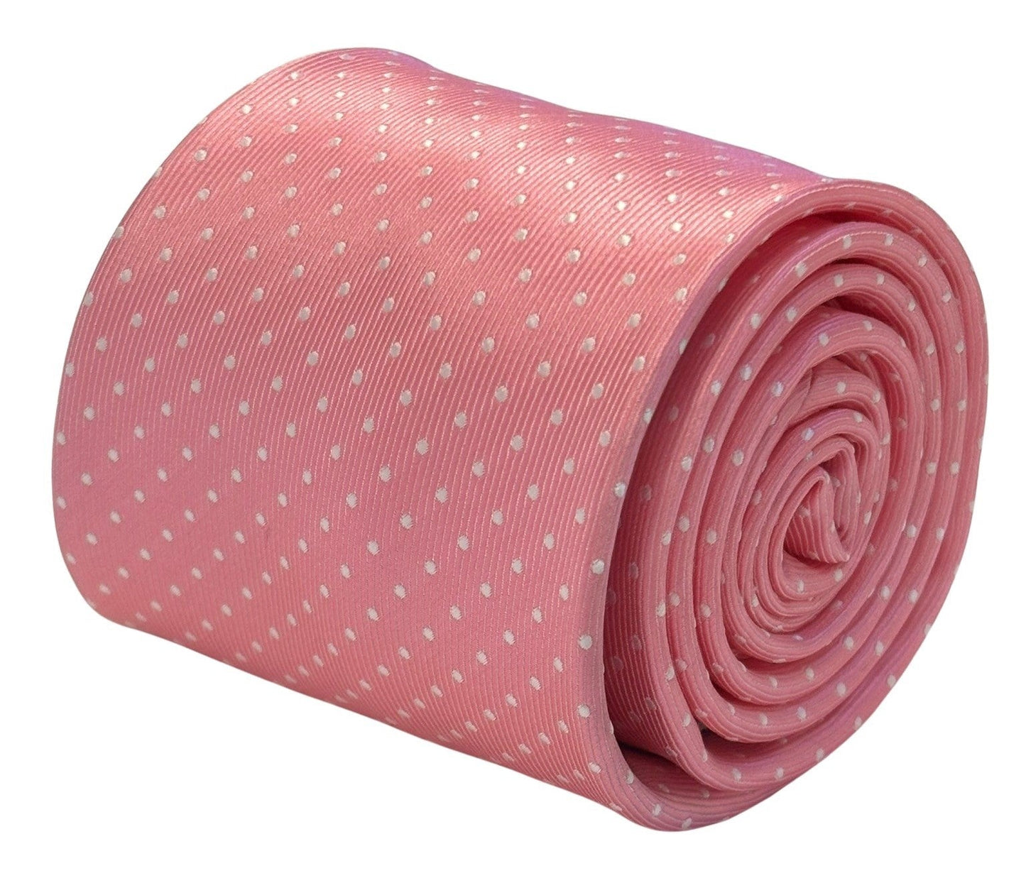 ballerina baby pink mens tie with  white pin spot