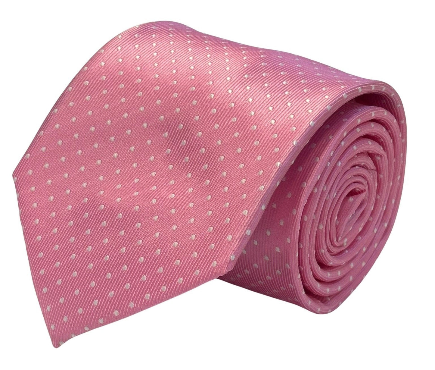ballerina baby pink mens tie with  white pin spot